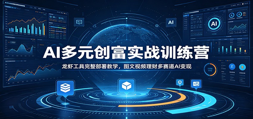 AI多元创富实战训练营：龙虾工具完整部署教学，图文视频理财多赛道AI变现-雨航网