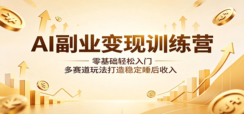 AI副业变现训练营：零基础轻松入门，多赛道玩法打造稳定睡后收入-雨航网