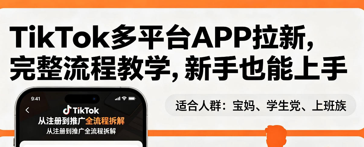 TikTok多平台APP拉新，完整流程教学，新手也能上手，轻松出海搞美金-雨航网