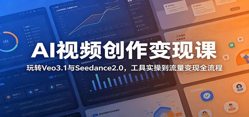 AI视频创作变现课：玩转Veo3.1与Seedance2.0，工具实操到流量变现全流程-雨航网