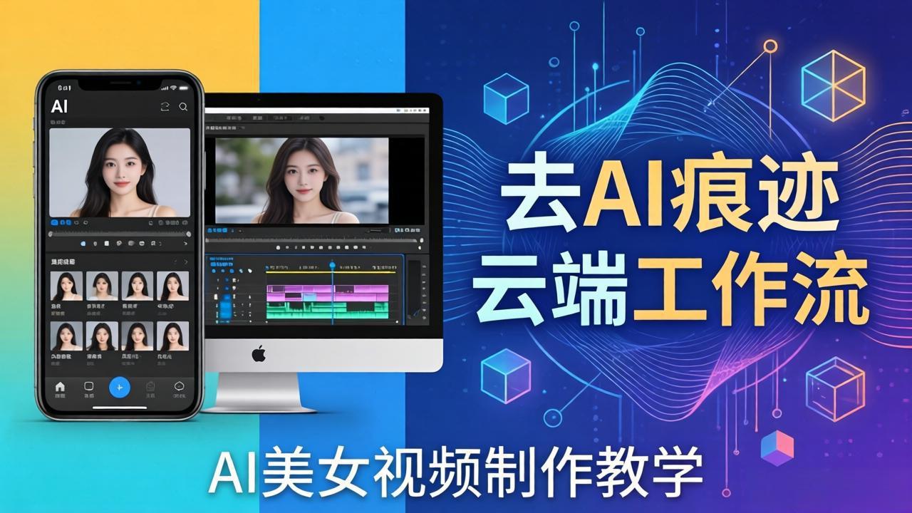 AI美女视频制作教学：去AI痕迹，云端工作流出图，手机电脑均可，不需要配置-雨航网