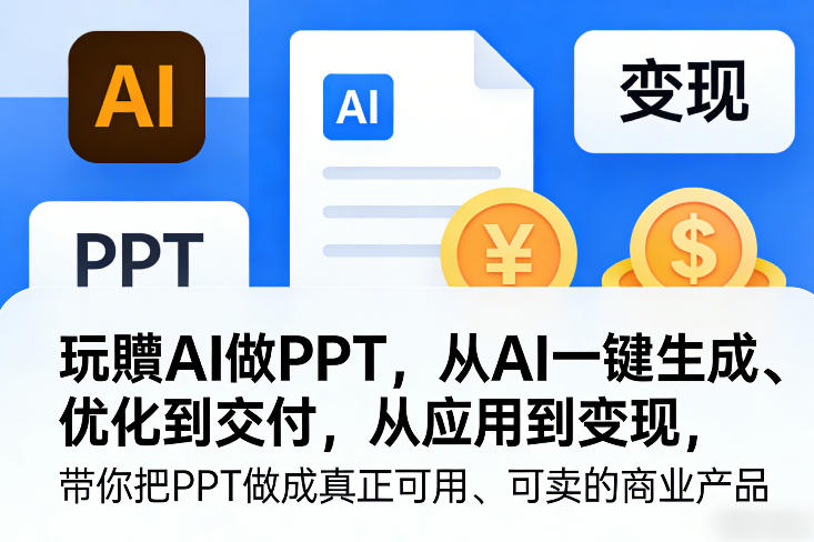 玩賺AI做PPT，从AI一键生成、优化到交付，从应用到变现，带你把PPT做成真正可用、可卖的商业产品(更新0421)-雨航网