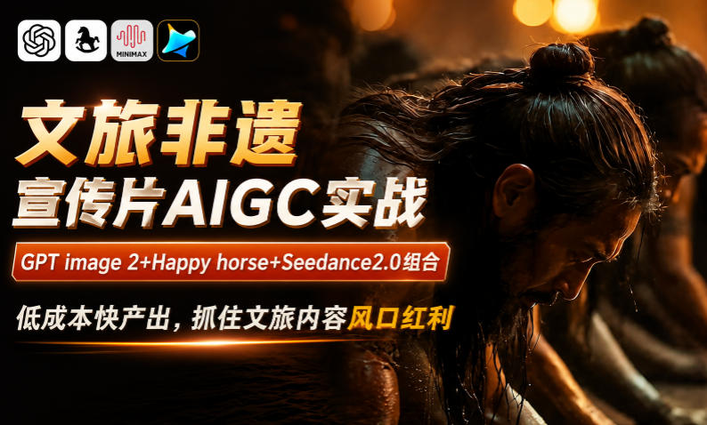 文旅非遗宣传片AIGC实战，GPT image 2+Happy horse+Seedance2.0组合，低成本快产出，抓住文旅内容风口红利-雨航网