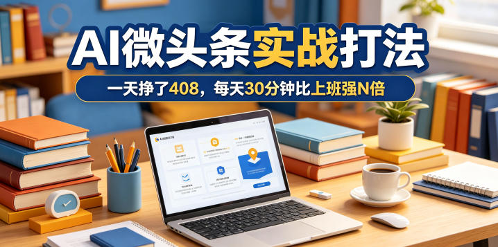 一天挣了408，AI微头条实战打法，每天30分钟比上班强N倍-雨航网