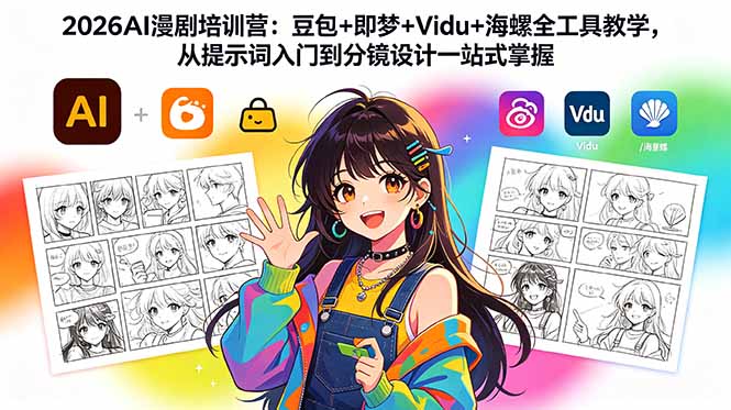 2026AI漫剧培训营:豆包+即梦+Vidu+海螺全工具教学,从提示词入门到分镜设计一站式掌握-雨航网