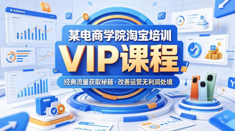 某电商学院淘宝培训VIP课程，各种经典有用的流量获取秘籍，改善运营产品没利润的处境(2026年5月)-雨航网