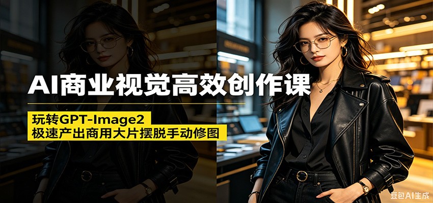 AI商业视觉高效创作课：玩转GPT-Image2，极速产出商用大片摆脱手动修图(更新)-雨航网