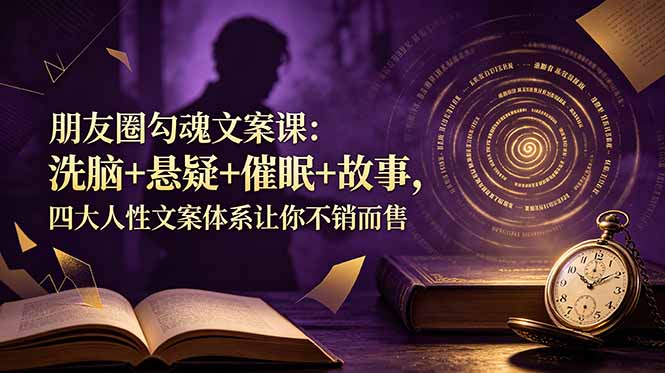 朋友圈勾魂文案课：洗脑+悬疑+催眠+故事，四大人性文案体系让你不销而售-雨航网