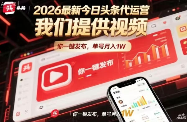 今日头条躺賺模式，你9我1，操作简单，一键发布，单机日入数百，长期合作【揭秘】-雨航网