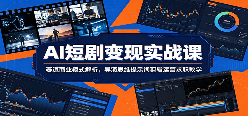 AI短剧变现实战课：赛道商业模式解析，导演思维提示词剪辑运营求职教学-雨航网