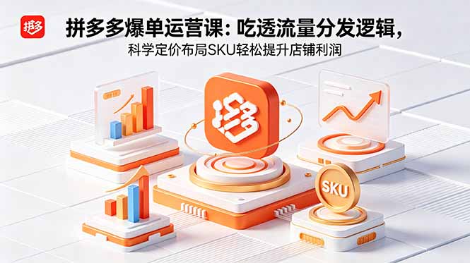 拼多多爆单运营实战课：吃透流量分发逻辑，科学定价布局SKU轻松提升店铺利润-雨航网
