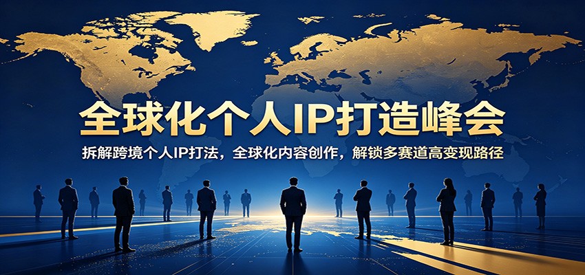全球化个人IP打造峰会：拆解跨境个人IP打法，全球化内容创作，解锁多赛道高变现路径-雨航网