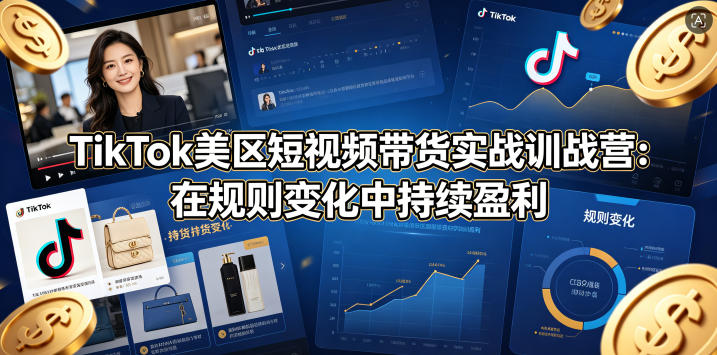 TikTok美区短视频带货实战训战营:在规则变化中持续盈利-雨航网