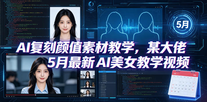 AI复刻颜值素材教学，某大佬5月最新AI美女教学视频，内含4月好物复刻教学-雨航网