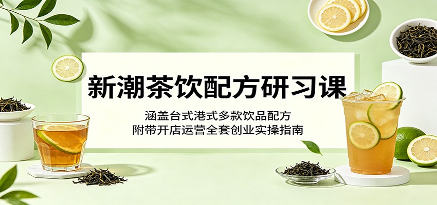 新潮茶饮配方研习课:涵盖台式港式多款饮品配方,附带开店运营全套创业实操指南-雨航网