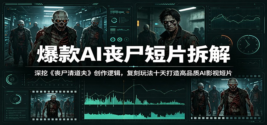 爆款AI丧尸短片拆解：深挖《丧尸清道夫》创作逻辑，复刻玩法快速打造高品质AI影视短片-雨航网