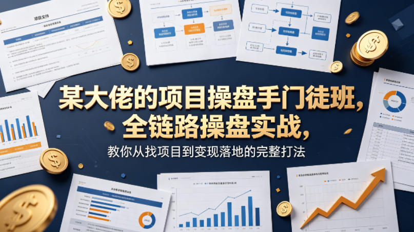 某大佬的项目操盘手门徒班，全链路操盘实战，教你从找项目到变现落地的完整打法-雨航网