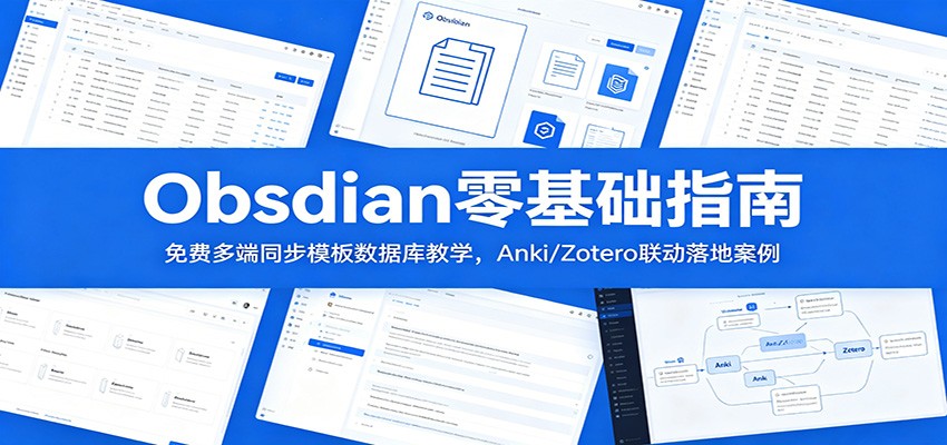 Obsidian零基础指南：免费多端同步模板数据库教学，Anki/Zotero联动落地案例-雨航网