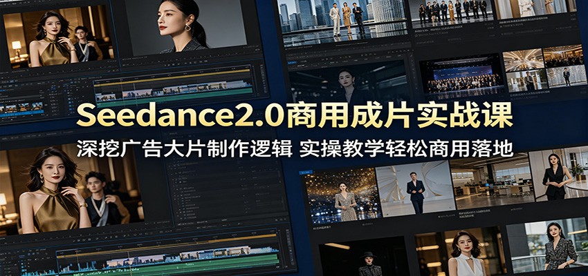 Seedance2.0商用成片实战课：深挖广告大片制作逻辑，实操教学轻松商用落地-雨航网