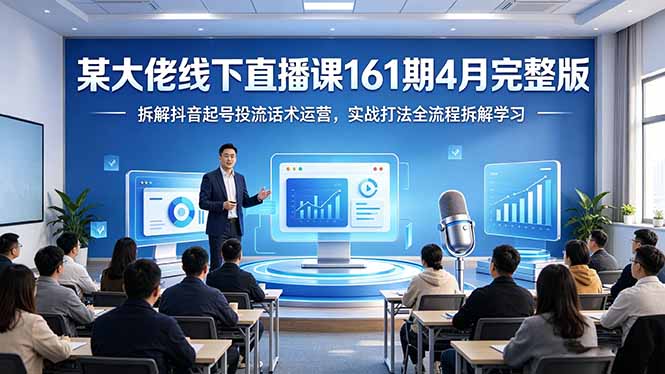 某大佬线下直播课161期4月完整版，拆解抖音起号投流话术运营，实战打法全流程拆解学习-雨航网