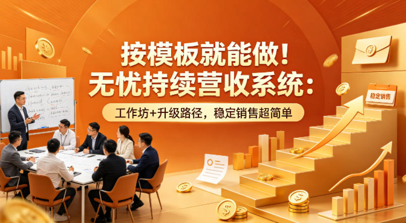 按模板就能做！无忧持续营收系统：工作坊+升级路径，稳定销售超简单【原创双语字幕】-雨航网