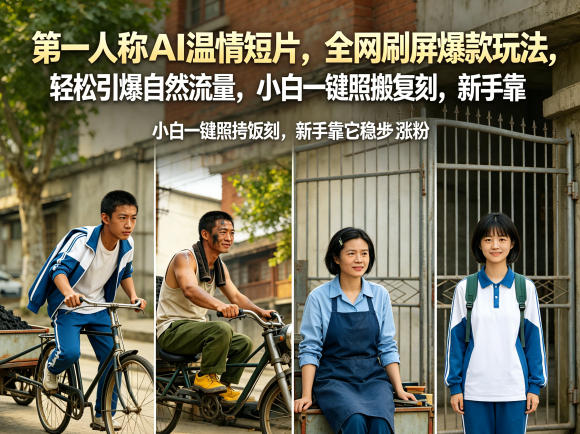 第一人称AI温情短片,全网刷屏爆款玩法,轻松引爆自然流量,小白一键照搬复刻,新手靠它稳步涨粉-雨航网