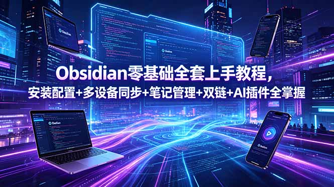 Obsidian零基础全套上手教程，安装配置+多设备同步+笔记管理+双链+AI插件全掌握-雨航网