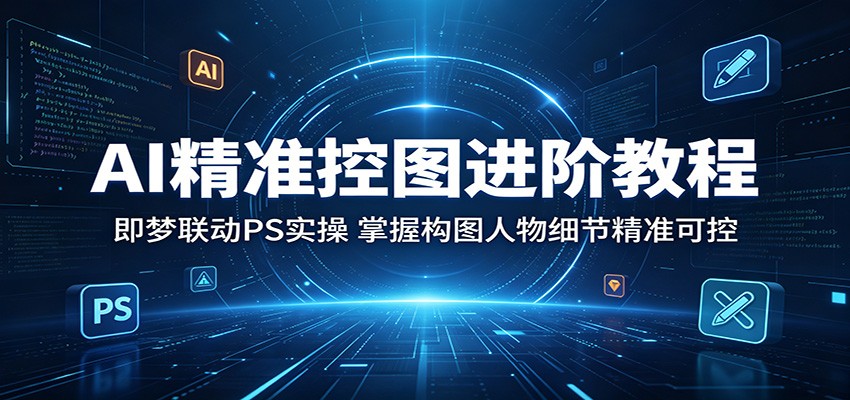AI精准控图进阶教程：即梦联动PS实操，掌握构图人物细节精准可控-雨航网