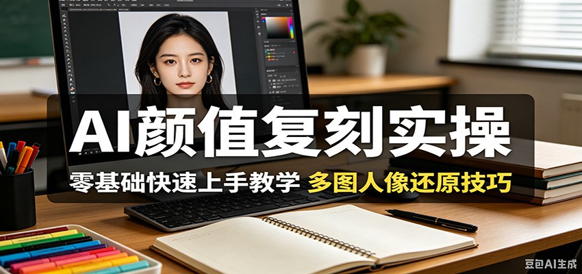 AI颜值复刻实操,零基础快速上手教学,多图人像还原技巧-雨航网