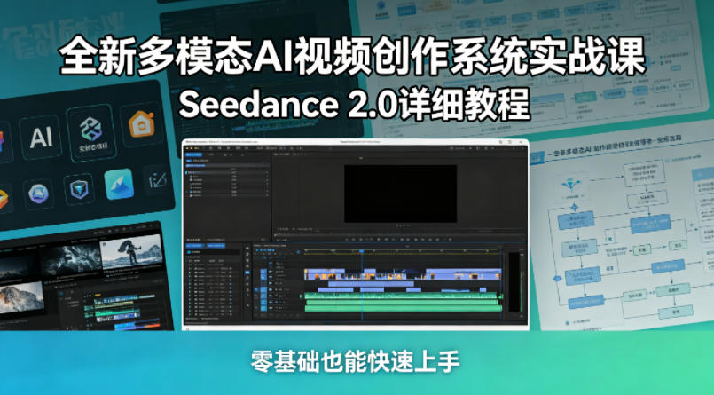 全新多模态AI视频创作系统实战课，Seedance 2.0详细教程，零基础也能快速上手-雨航网