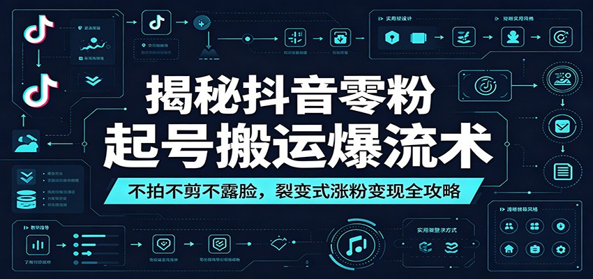 揭秘抖音零粉起号搬运爆流术:不拍不剪不露脸,裂变式涨粉变现全攻略-雨航网