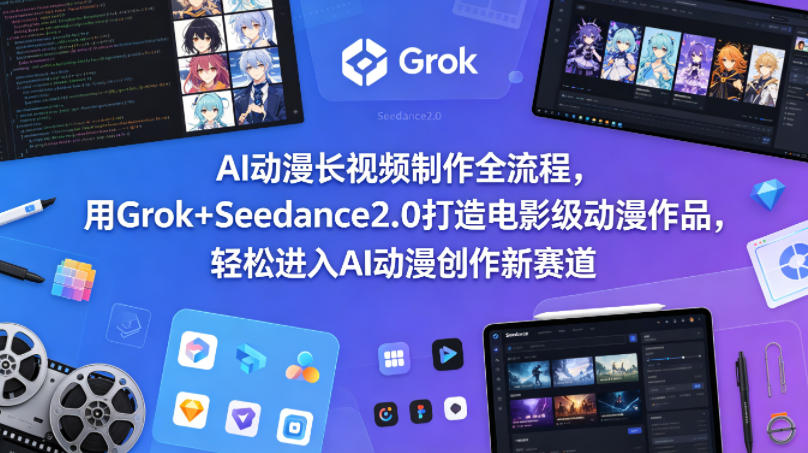 AI动漫长视频制作全流程，用Grok+Seedance2.0打造电影级动漫作品，轻松进入AI动漫创作新赛道-雨航网
