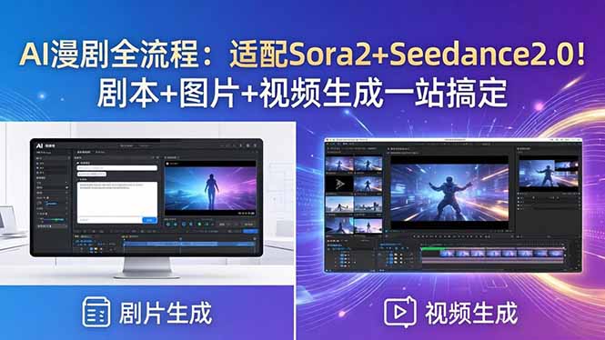 AI漫剧全流程：适配Sora2+Seedance2.0！剧本+图片+视频生成一站搞定-雨航网
