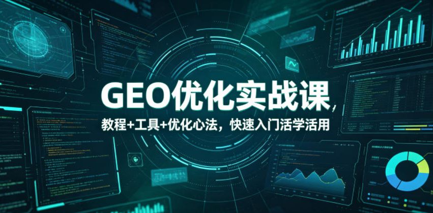 GEO优化实战课，教程+工具+优化心法，快速入门活学活用-雨航网