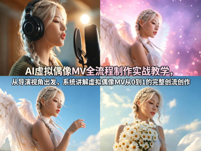 AI虚拟偶像MV全流程制作实战教学，从导演视角出发，系统讲解虚拟偶像MV从0到1的完整创作流程-雨航网