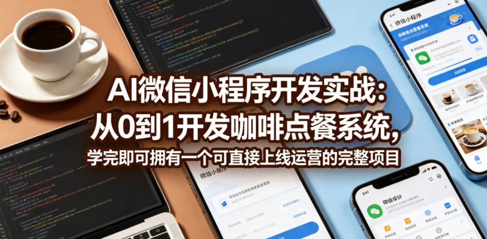 AI微信小程序开发实战:从0到1开发咖啡点餐系统,学完即可拥有一个可直接上线运营的完整项目-雨航网