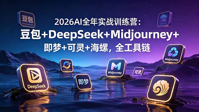 2026AI全年实战训练营：豆包+DeepSeek+Midjourney+即梦+可灵+海螺，全工具链-雨航网