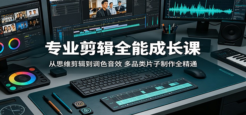 专业剪辑全能成长课:从思维剪辑到调色音效,多品类片子制作全精通-雨航网