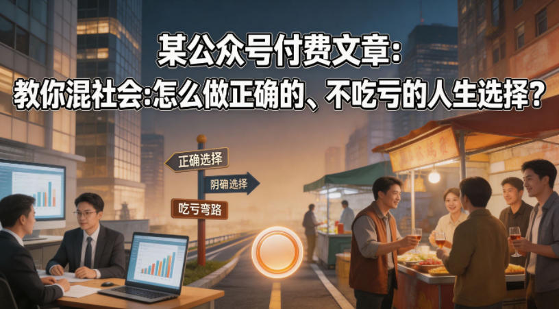 某公众号付费文章：教你混社会：怎么做正确的、不吃亏的人生选择？-雨航网