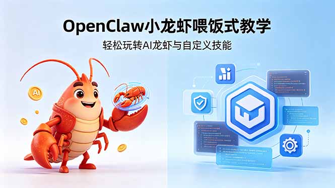 不用懂技术！OpenClaw小龙虾喂饭式教学，轻松玩转AI龙虾与自定义技能-雨航网