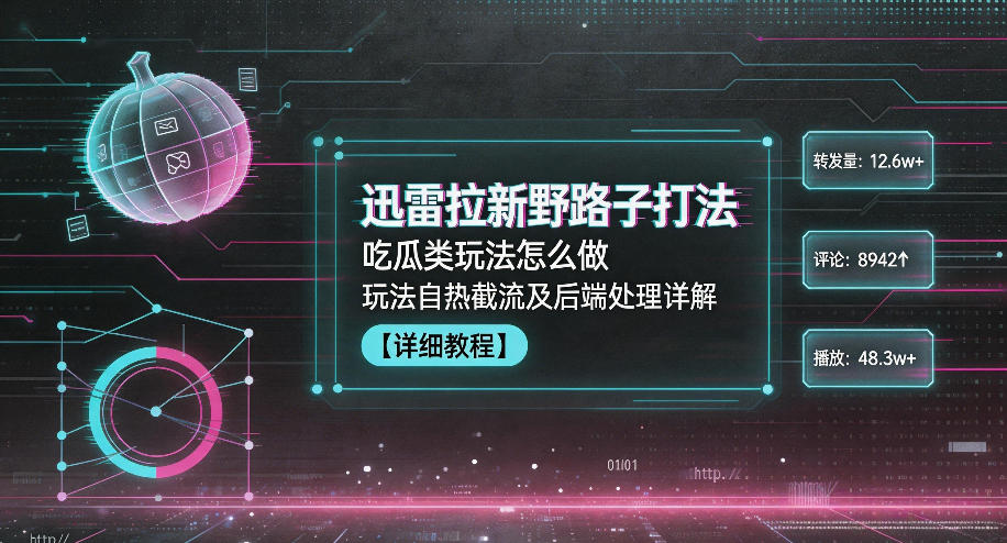迅雷拉新野路子打法，吃瓜类玩法怎么做，玩法自热截流及后端处理详解-雨航网