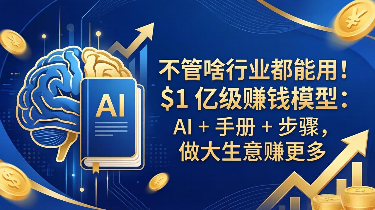 不管啥行业都能用！$1 亿级赚钱模型：AI + 手册 + 步骤，做大生意赚更多-雨航网