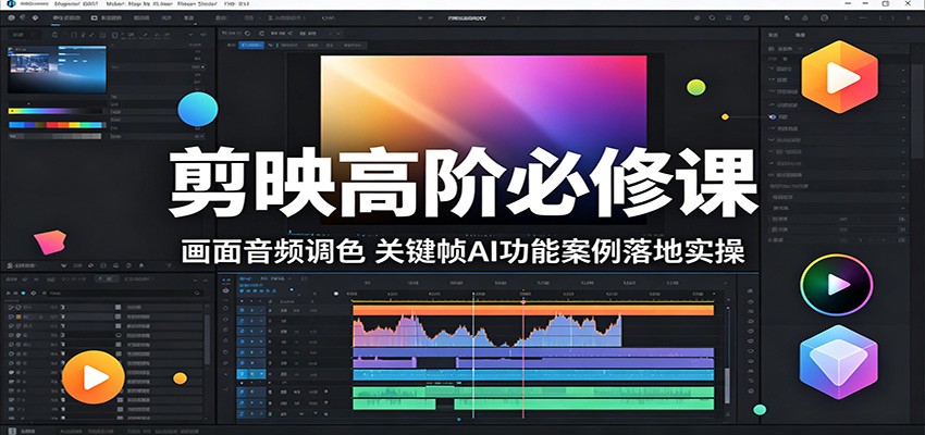 剪映高阶必修课:画面音频调色,关键帧AI功能案例落地实操-雨航网