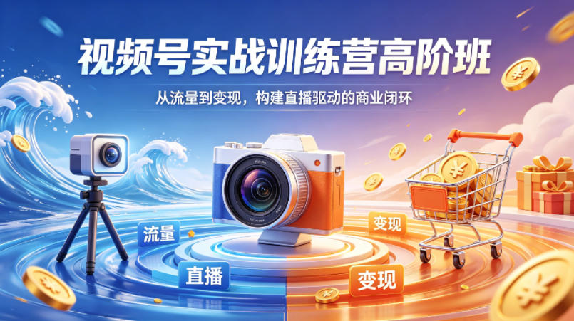 视频号实战训练营高阶班，从流量到变现，构建直播驱动的商业闭环(26年4月)-雨航网