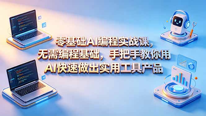 零基础AI编程实战课-更新，无需编程基础，手把手教你用AI快速做出实用工具产品-雨航网