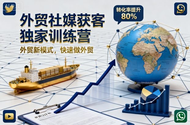 外贸社媒获客独家训练营，外贸新模式，快速做外贸(更新26年6月)-雨航网