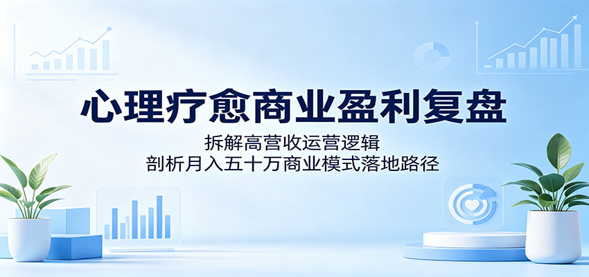 心理疗愈商业盈利复盘:拆解高营收运营逻辑,剖析月入五十万商业模式落地路径-雨航网