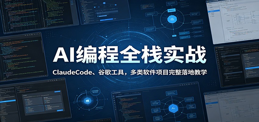 AI编程全栈实战：ClaudeCode、谷歌工具，多类软件项目完整落地教学-雨航网