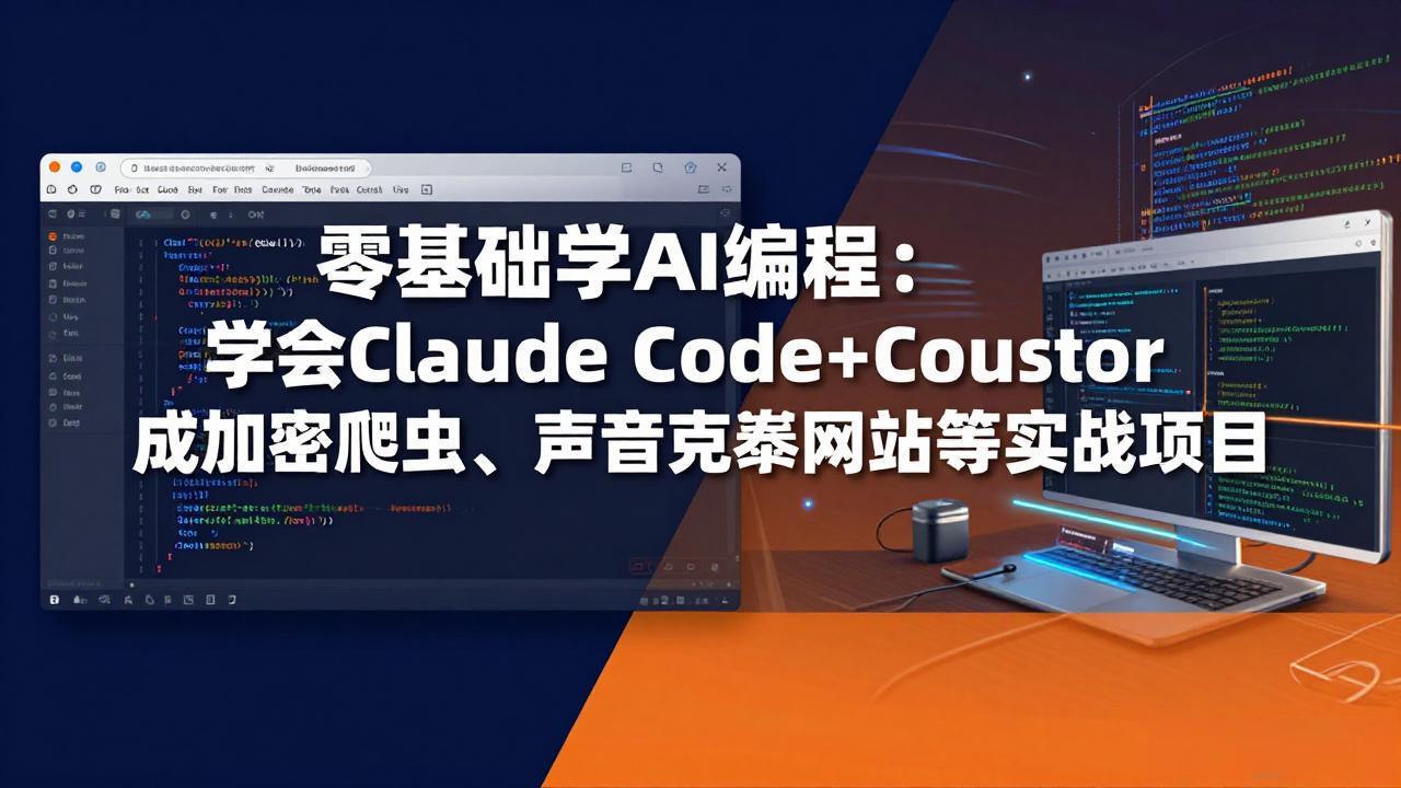 零基础学AI编程：学会Claude Code+Cursor完成加密爬虫、声音克隆网站等实战项目-雨航网