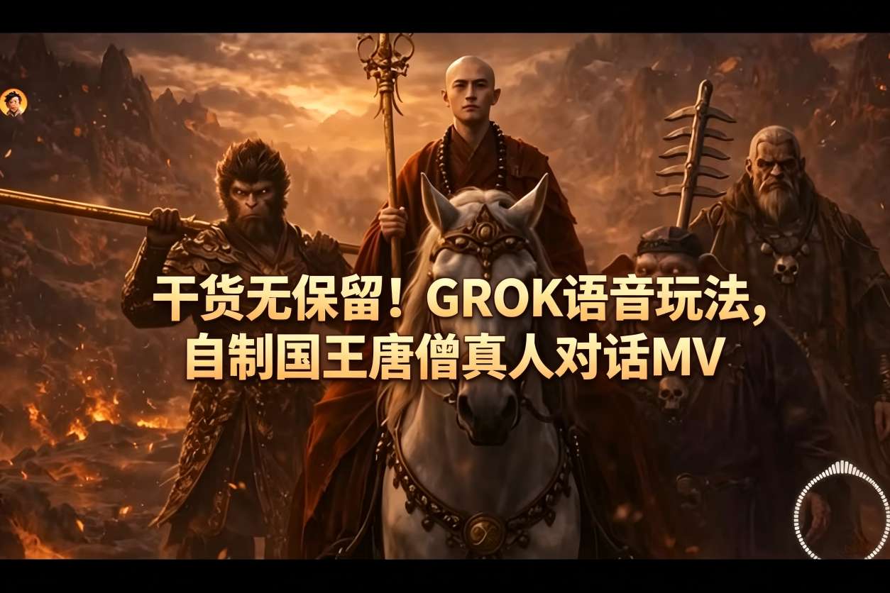 干货无保留！GROK语音玩法，自制国王唐僧真人对话MV-雨航网